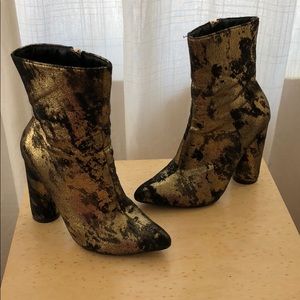 Cape Robbin Gold Metallic & black booties